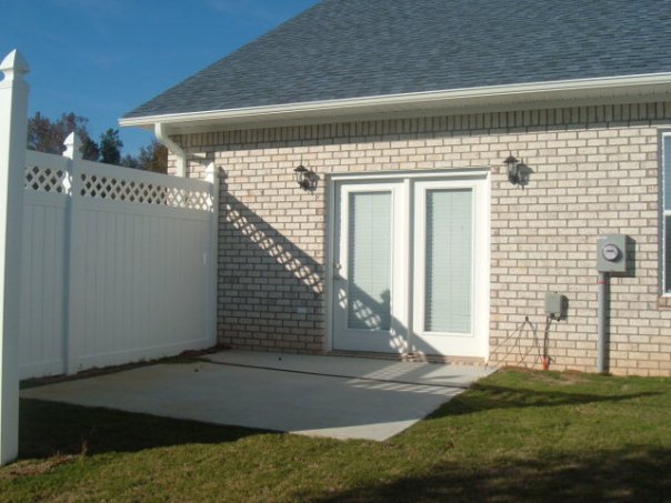 back porch of town home